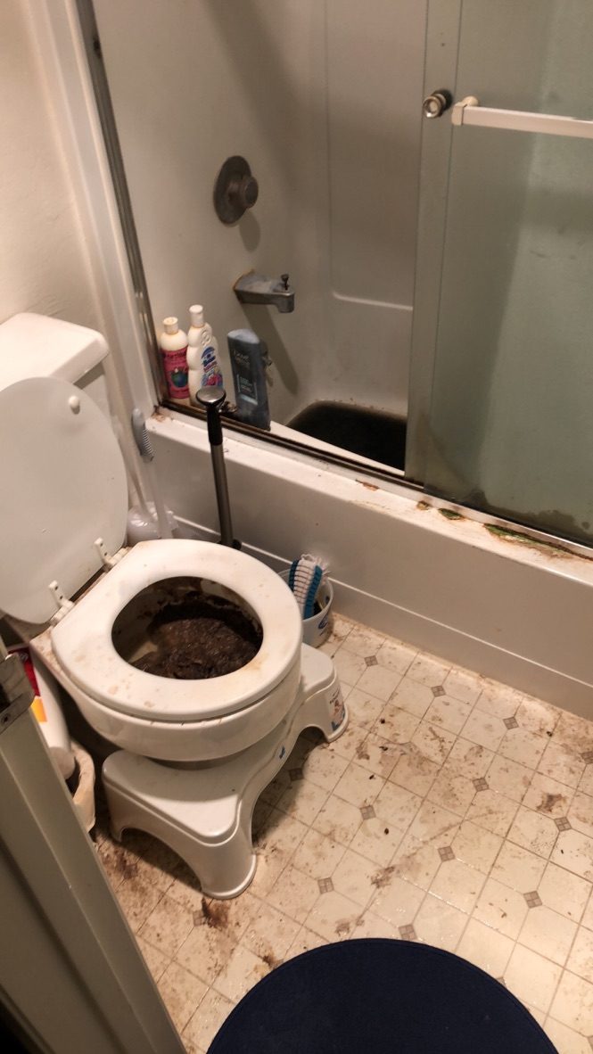 Sewage cleanup, fixture removed — All Action Water Damage